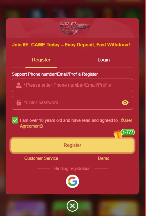 How to Register and Login in 6E Game APK - Step by Step 2026

