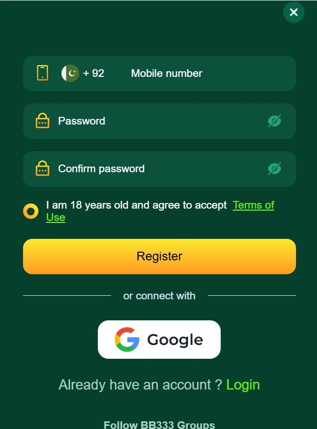 BB 333 Game Login
