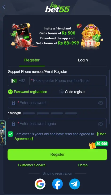 BET55 Game Login