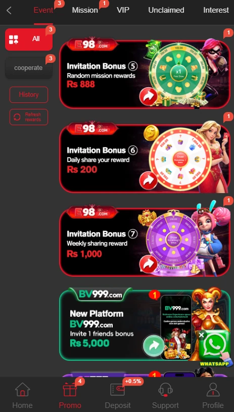E98 Game online earning dashboard displaying welcome bonus and secure payment methods in Pakistan