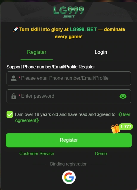 How to Register and Login in LG 999 Game APK - Step by Step 2026.