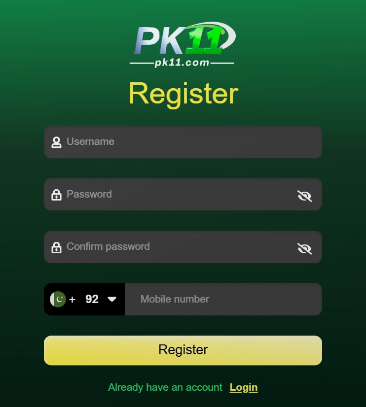 PK11 Game Login