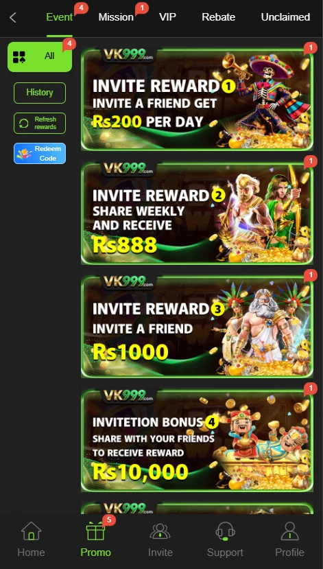 VK999 Game mobile app featuring card games, prediction challenges, bonus rewards, and easy payment methods including JazzCash and EasyPaisa transfers.