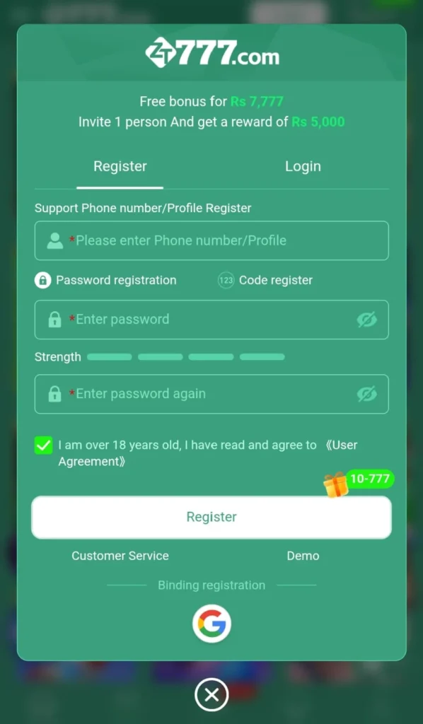 Step by step ZT777 Game APK Login guide for Android phones in Pakistan.
