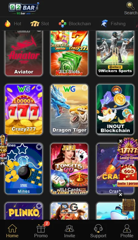 92 Bar Game Pakistan - Play Slots, Poker & Arcade Games with RS 888 Weekly Cashback | Real Money Earning App with Instant Withdrawals
