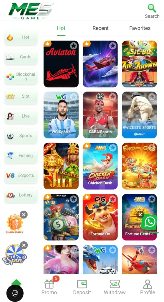 ME 5 APK download and login page for Pakistan mobile gamers in 2026 showing official app access and secure registration button